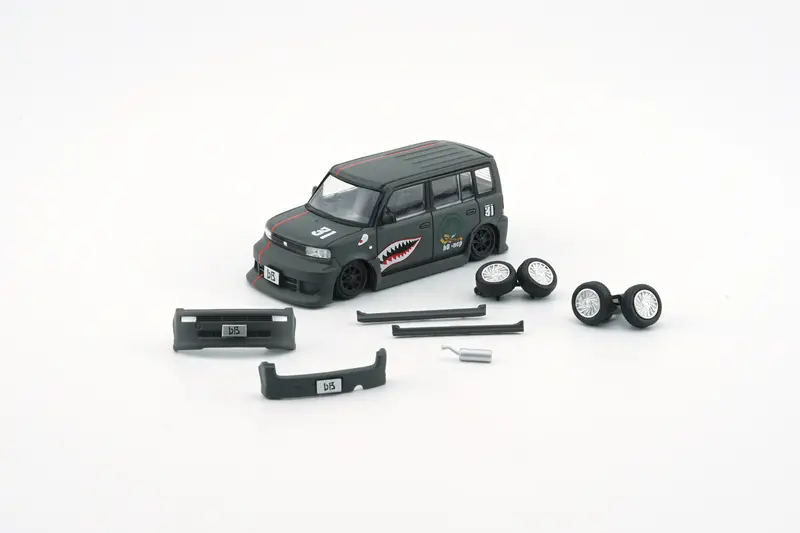1:64 Toyota Bb 2000 (Scion Xb) -- Matte Green Shark Mouth -- Bm Creations 1