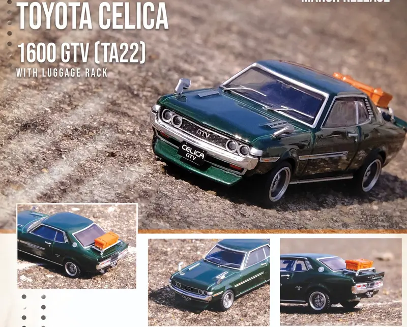 1:64 Toyota Celica 1600Gt (Ta22) -- Green With Luggage Rack -- Inno64 1