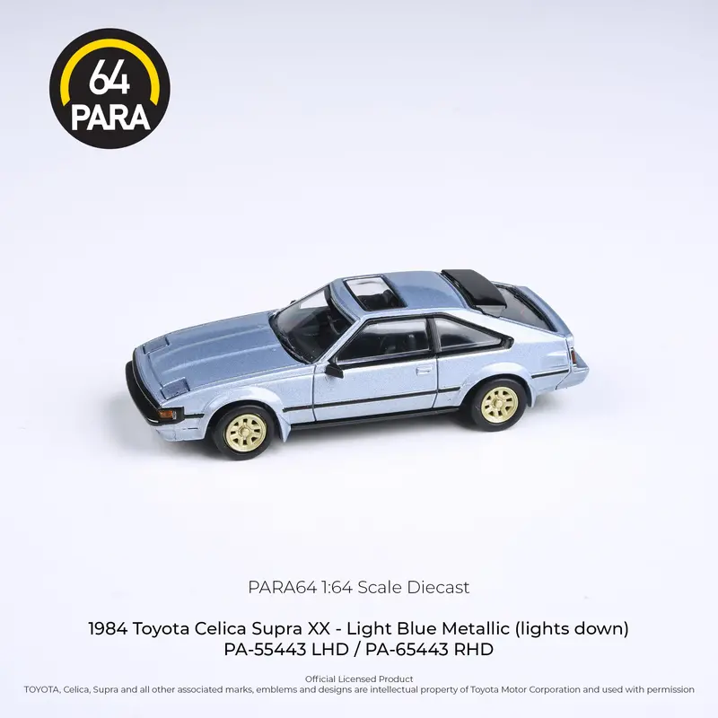 1:64 Toyota Celica 1984 (Lights Down) -- Light Blue Metallic -- Para64 1