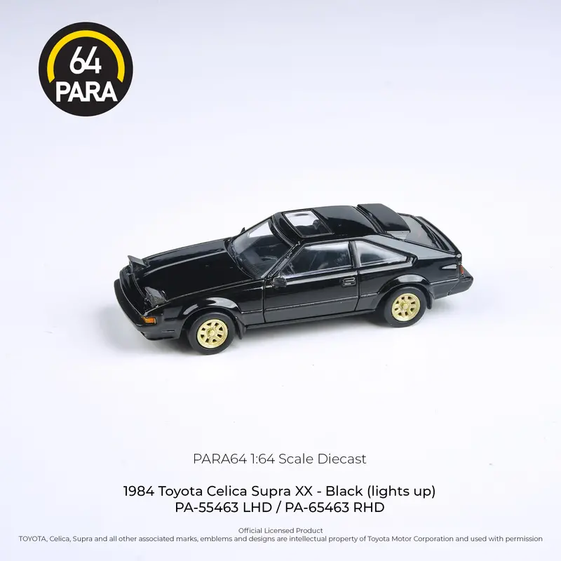 1:64 Toyota Celica 1984 (Lights Up) -- Black -- Para64 1