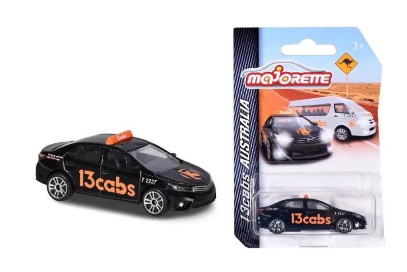 1:64 Toyota Corolla Altis -- 13Cabs Black -- Majorette: Australia 1