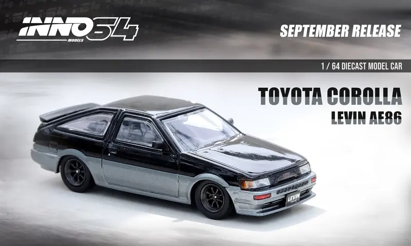 1:64 Toyota Corolla Levin Ae86 -- Black/Grey -- Inno64 1