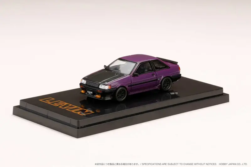1:64 Toyota Corolla Levin Ae86 -- Purple/Black W/Carbon Bonnet -- Hobby Japan 1