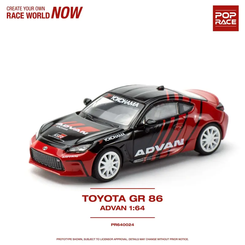 1:64 Toyota Gr 86 -- Advan Red/Black -- Pop Race 1