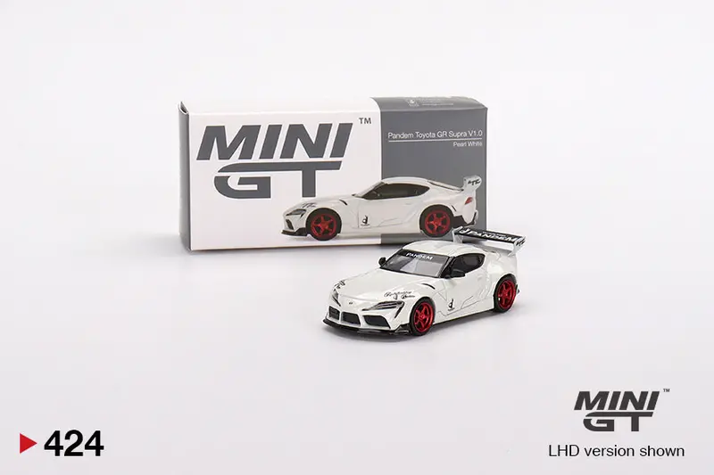 1:64 Toyota Gr Supra (A90) -- V1.0 Pandem - Pearl White -- Mini Gt 1