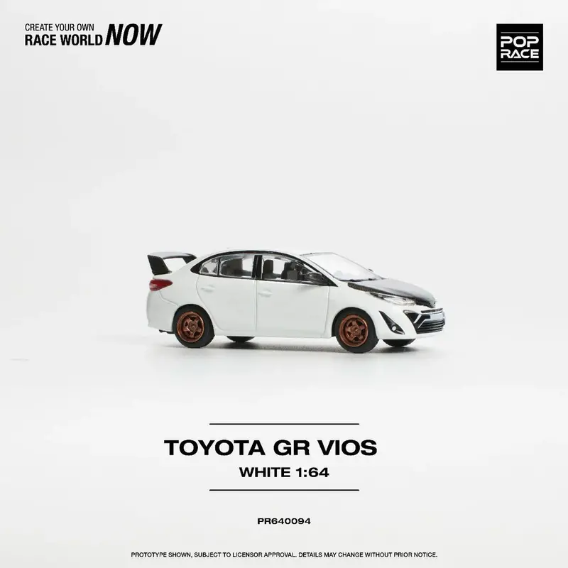 1:64 Toyota Gr Vios -- White -- Pop Race 1