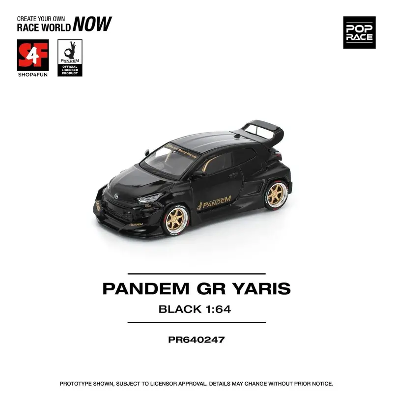 1:64 Toyota Gr Yaris Pandem -- Black -- Pop Race (Manila Auto Show 2025) 1