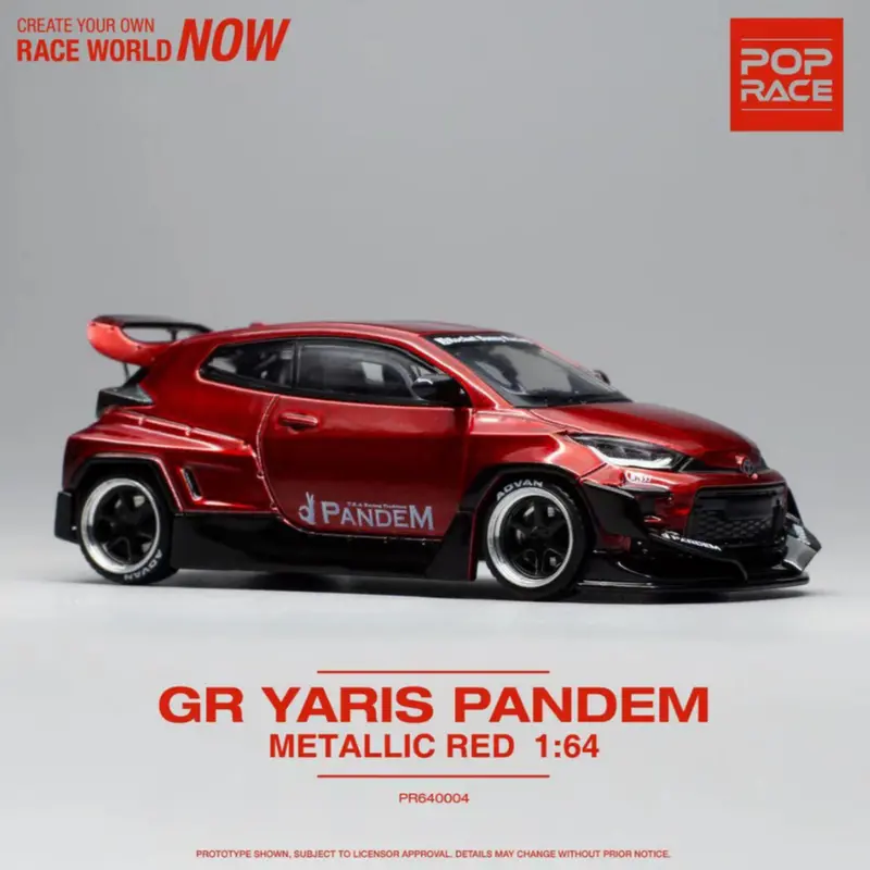 1:64 Toyota Gr Yaris Pandem Rocket Bunny -- Metallic Red -- Pop Race 1