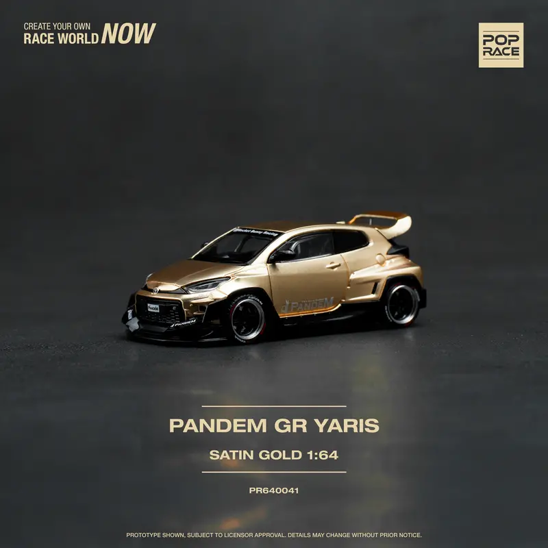 1:64 Toyota Gr Yaris Pandem Rocket Bunny -- Satin Gold -- Pop Race 1