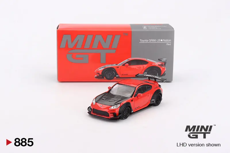 1:64 Toyota Gr86 Lb-Nation -- Red/Black -- Mini Gt Mgt00885 1