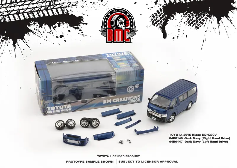 1:64 Toyota Hiace 2015 Kdh200v -- Dark Navy -- Bm Creations 1