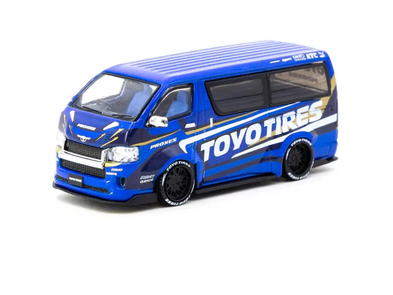 1:64 Toyota Hiace Widebody -- Toyo Tires - Blue -- Tarmac Works 1