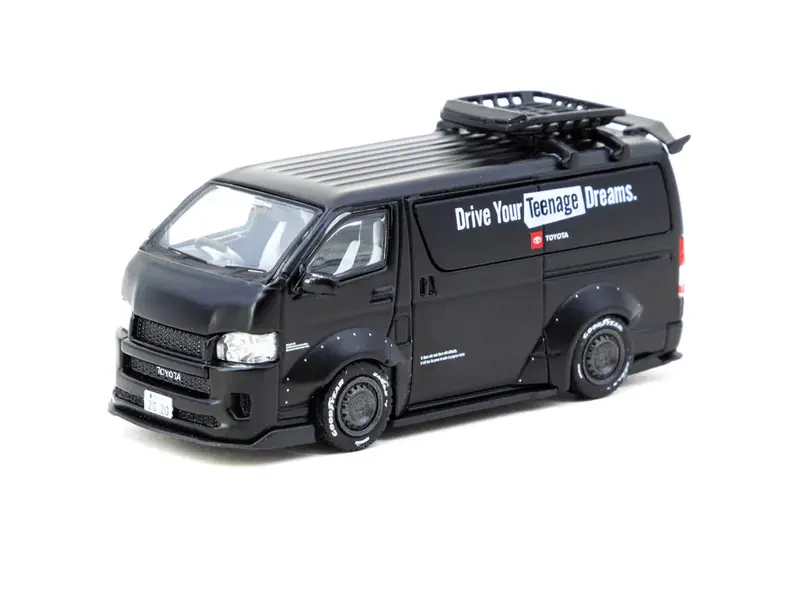 1:64 Toyota Hiace Widebody -- Toyota Black -- Tarmac Works 1