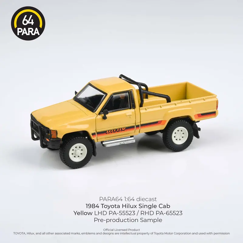 1:64 Toyota Hilux 1984 Single Cab -- Yellow -- Para64 1