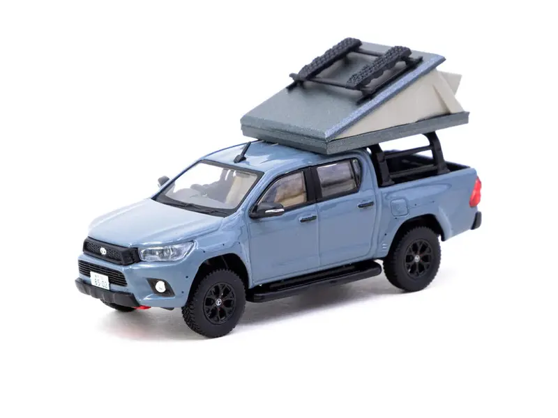 1:64 Toyota Hilux W/Roof-Top Camping Tent -- Grey -- Tarmac Works 1