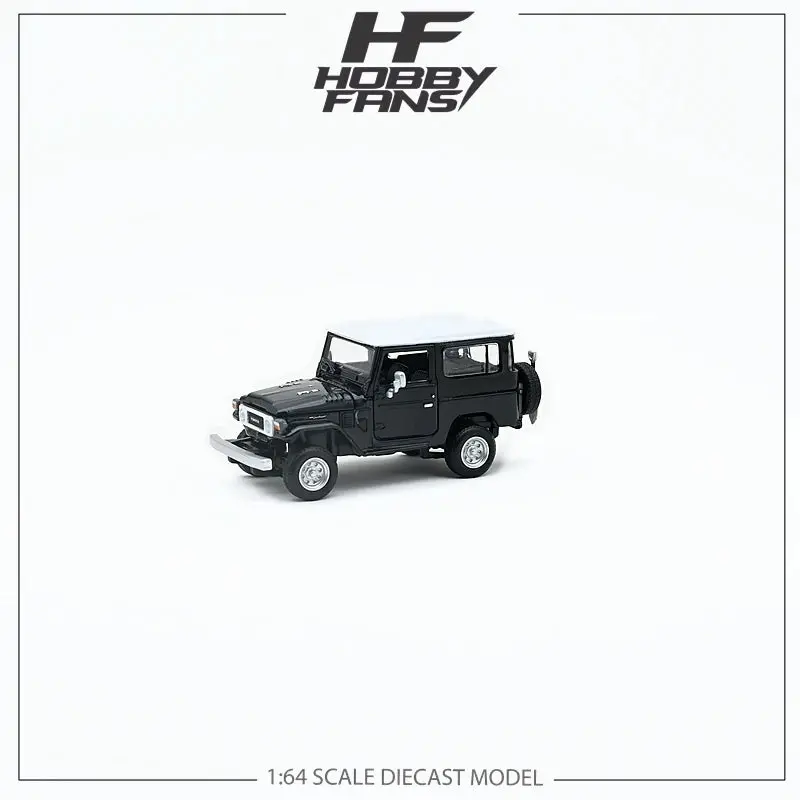 1:64 Toyota Land Cruiser Fj40 -- Black W/White Roof -- Hobby Fans 1