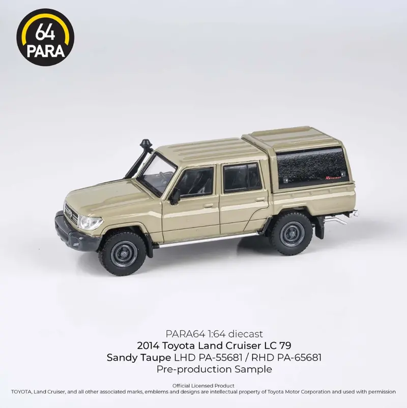 1:64 Toyota Land Cruiser Lc 79 Double Cab W/Canopy -- Sandy Taupe -- Para64 1