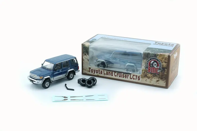 1:64 Toyota Land Cruiser Lc76 -- Blue/Silver -- Bm Creations 1
