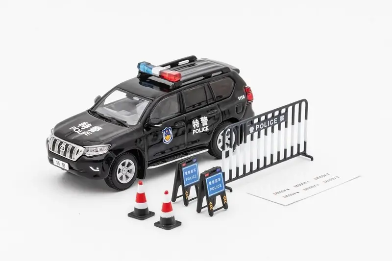 1:64 Toyota Land Cruiser Prado 150 2021 -- Police Black -- Gcd 1