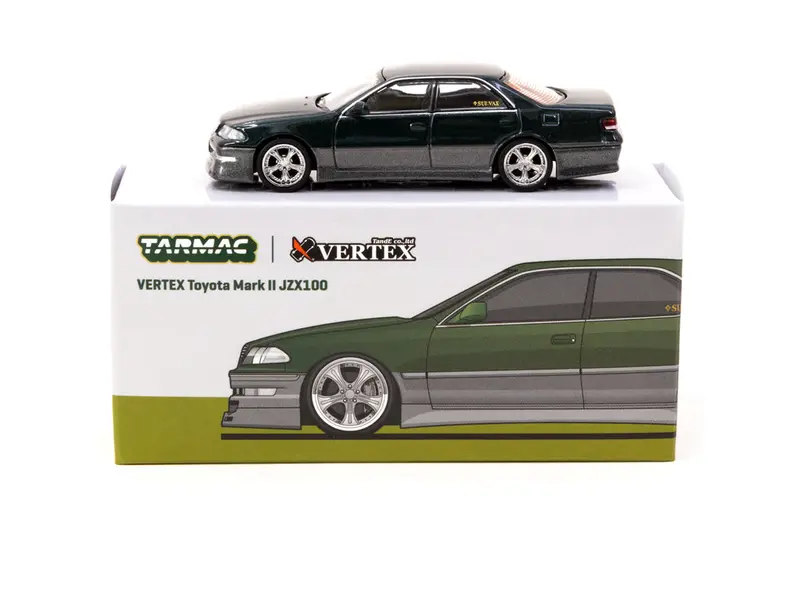 1:64 Toyota Mark Ii Jzx100 Vertex -- Dark Green Metallic -- Tarmac Works 1