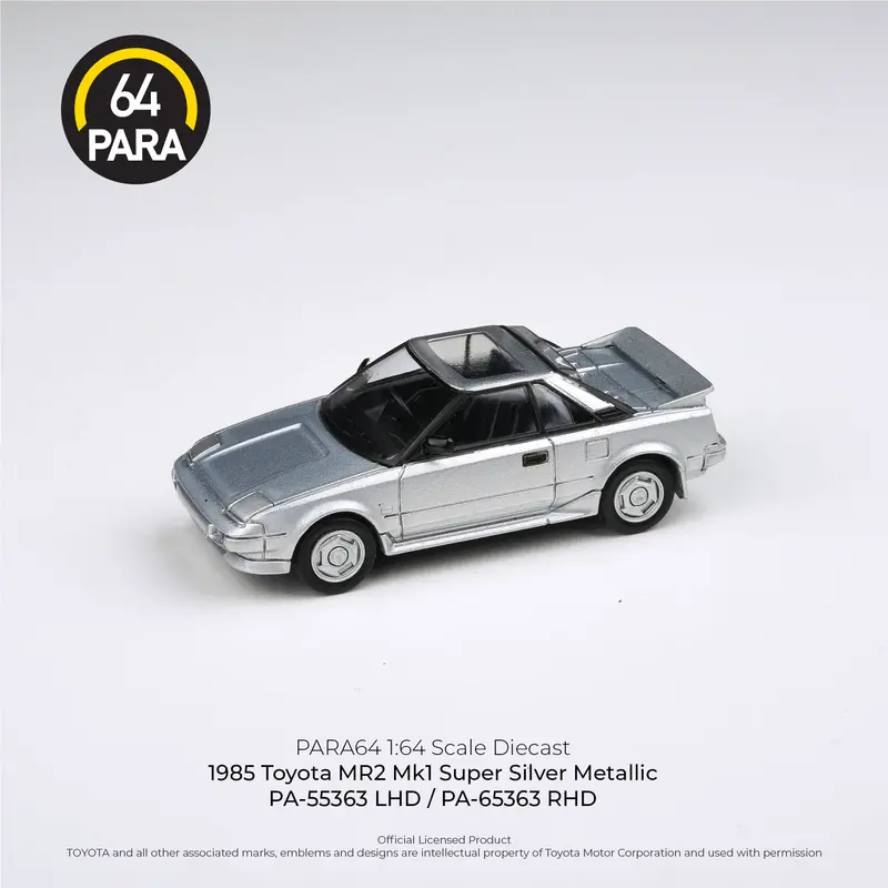 1:64 Toyota Mr2 Mk1 1985 (Closed Lights) -- Super Silver Metallic -- Para64 1