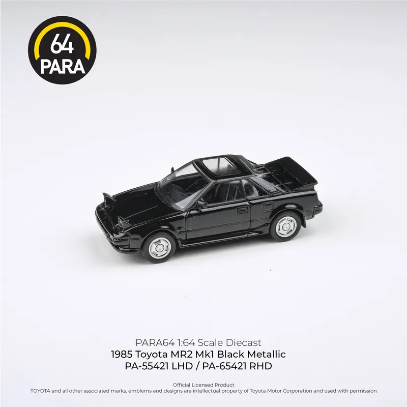 1:64 Toyota Mr2 Mk1 1985 (Pop-Up Lights) -- Black Metallic -- Para64 1