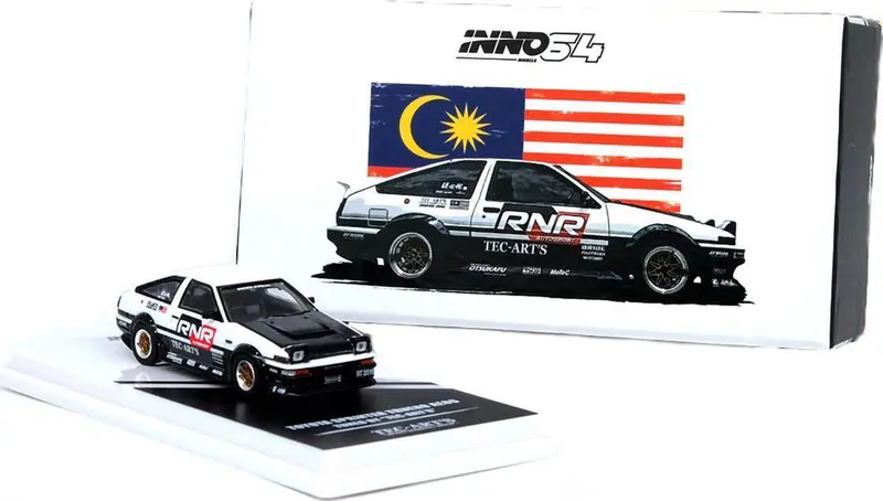 1:64 Toyota Sprinter Trueno Ae86 Corolla -- Tecart White/Black -- Inno64 1