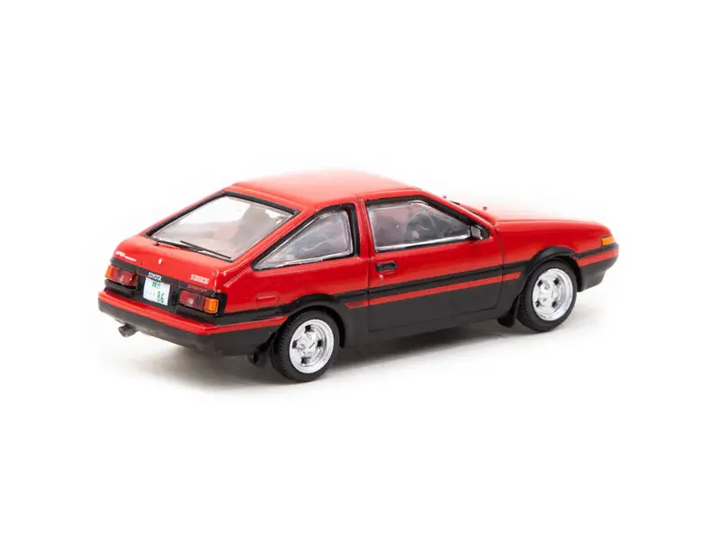 1:64 Toyota Sprinter Trueno (Ae86) -- Red/Black -- Tarmac Works X J Collection 2
