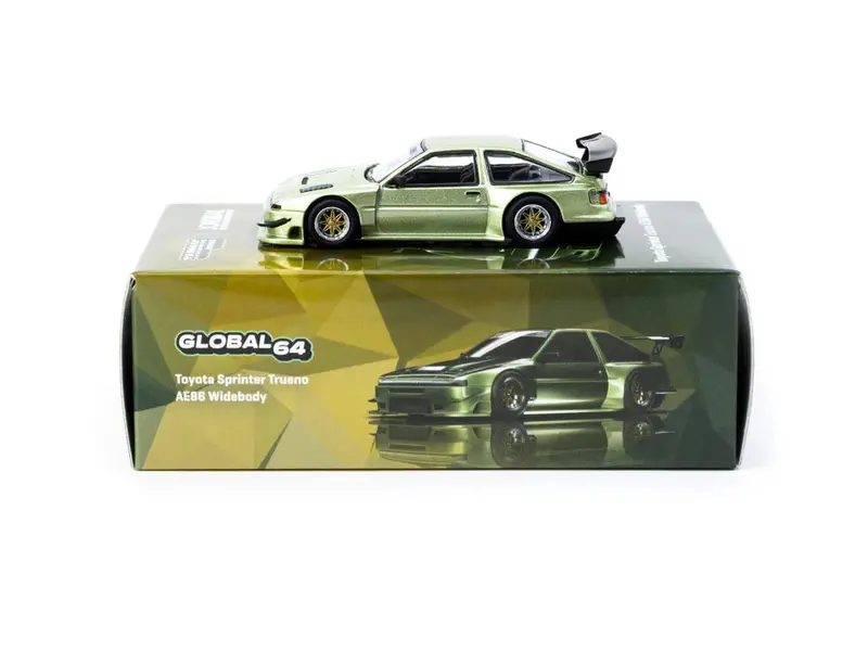 1:64 Toyota Sprinter Trueno Ae86 Widebody -- Green -- Tarmac Works 1