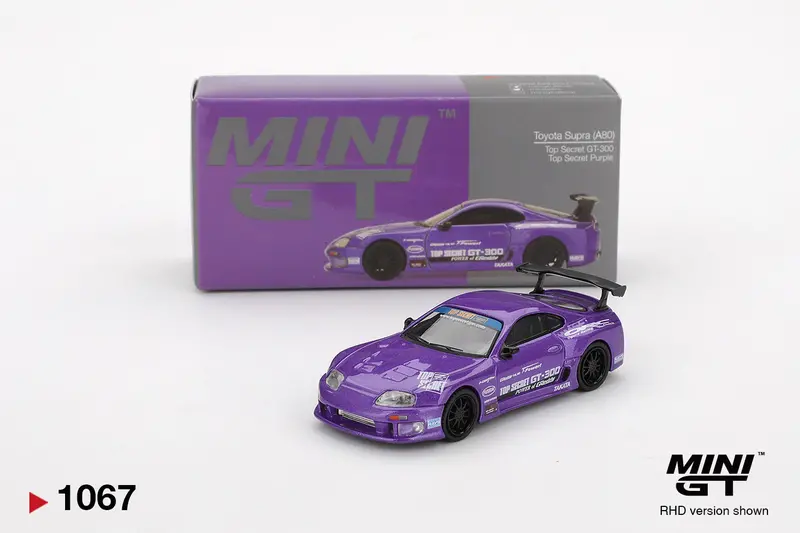 1:64 Toyota Supra (A80) Top Secret Gt-300 -- Purple -- Mini Gt Mgt01067 1