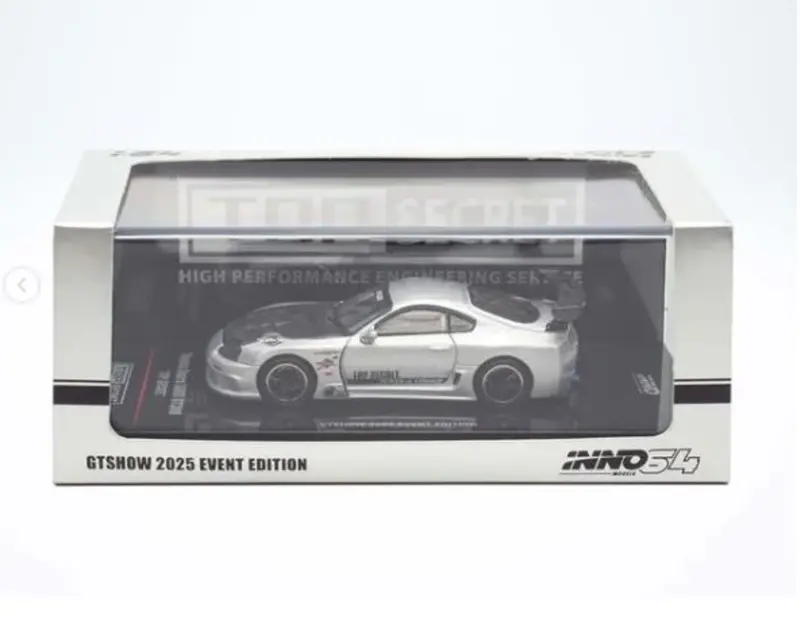 1:64 Toyota Supra (A80) Top Secret -- Silver -- Inno64 Gtshow 2025 Event Edition 2