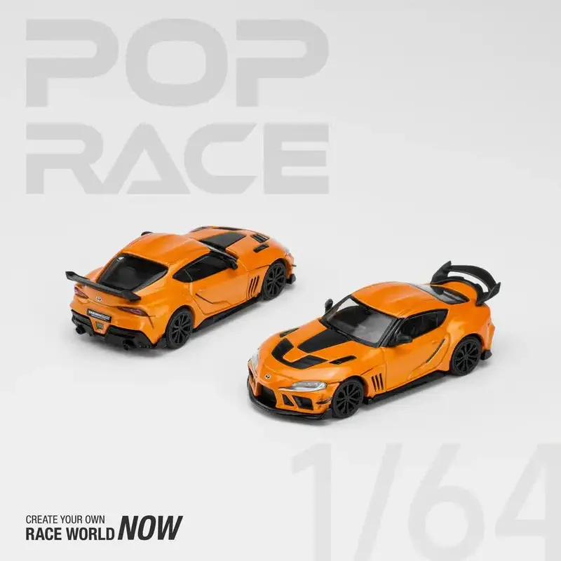1:64 Toyota Supra Gr A90 Darwinpro 66G Nwb -- Orange -- Pop Race 1