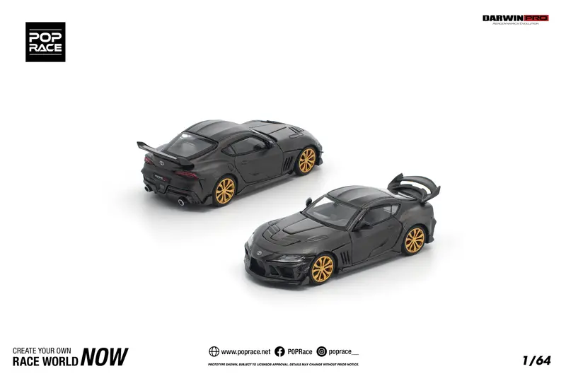 1:64 Toyota Supra Gr A90 Darwinpro 66G Wbk -- Carbon Edition -- Pop Race 1