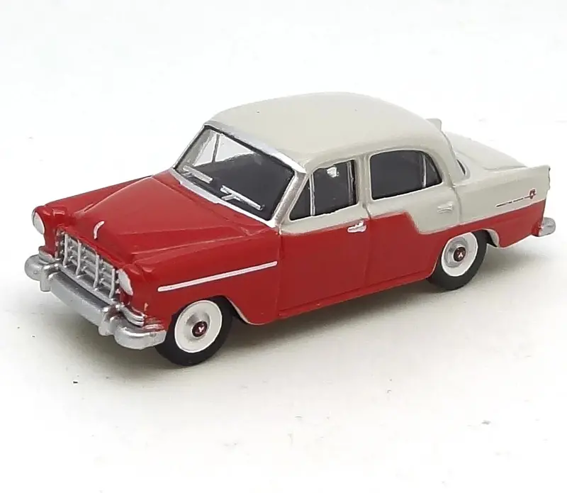 1:87 (Ho) 1958 Holden Fc Sedan -- Red/Ivory White -- Cooee Classics 1