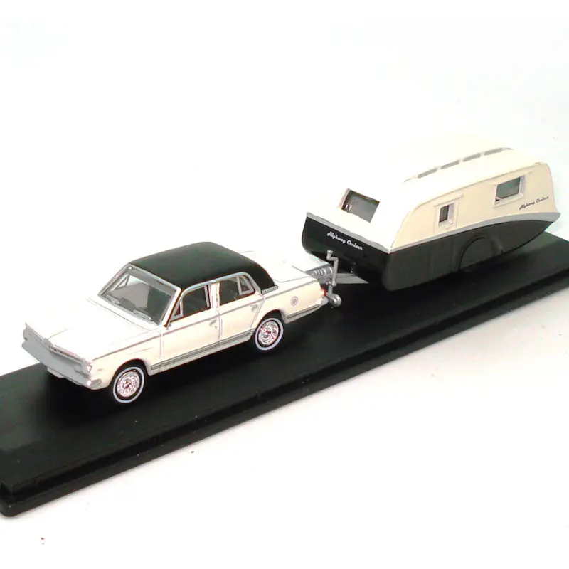 1:87 (Ho) 1963 Valiant Ap5 Regal Sedan W/Caravan - Alpine White - Cooee Classics 1