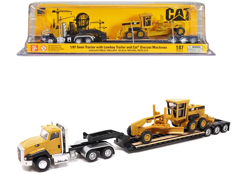 1:87 (Ho) Cat Ct660 Truck W/163H Motor Grader -- Diecast Masters Caterpillar 1