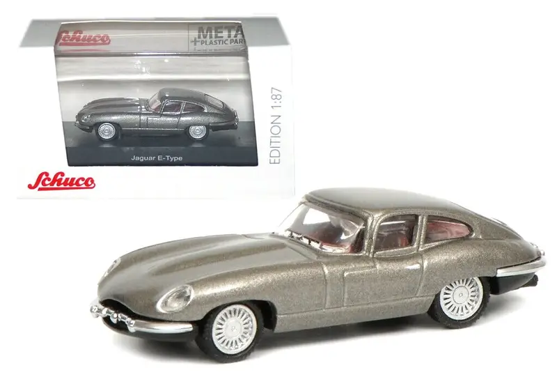 1:87 (Ho) Jaguar E-Type -- Grey -- Schuco 1