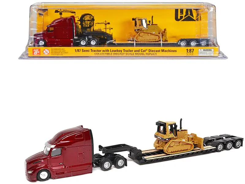 1:87 (Ho) Peterbilt 579 Truck W/Cat D5m Dozer -- Diecast Masters Caterpillar 1