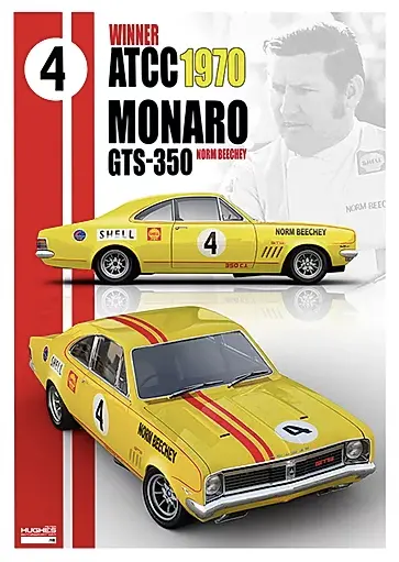 1970 Atcc Winner Print -- Norm Beechey Holden Monaro Gts -- Peter Hughes 1