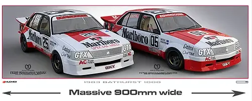 1983 Bathurst Winner & Pole Print -- Brock/Perkins/Harvey/Brock Hdt -- Hughes 1