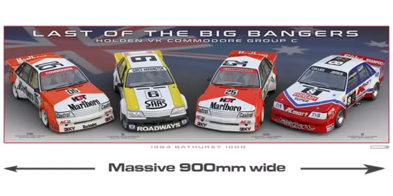 1984 Bathurst "Last Of The Big Bangers" Print -- Holden Vk Commodore -- Hughes 1