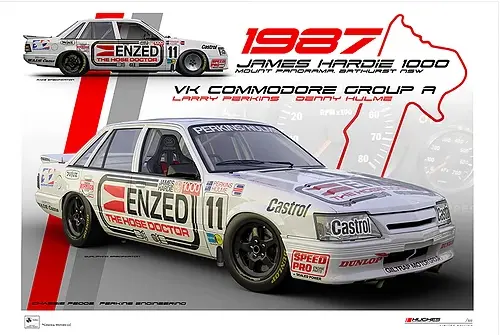 1987 Bathurst Larry Perkins -- Holden Vk Commodore -- Peter Hughes Print 1
