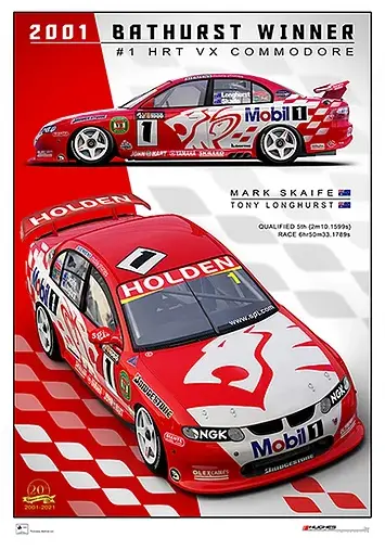 2001 Bathurst Winner -- Holden Vx Commodore Hrt -- Peter Hughes Print 1