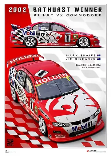 2002 Bathurst Winner -- Holden Vx Commodore Hrt -- Peter Hughes Print 1