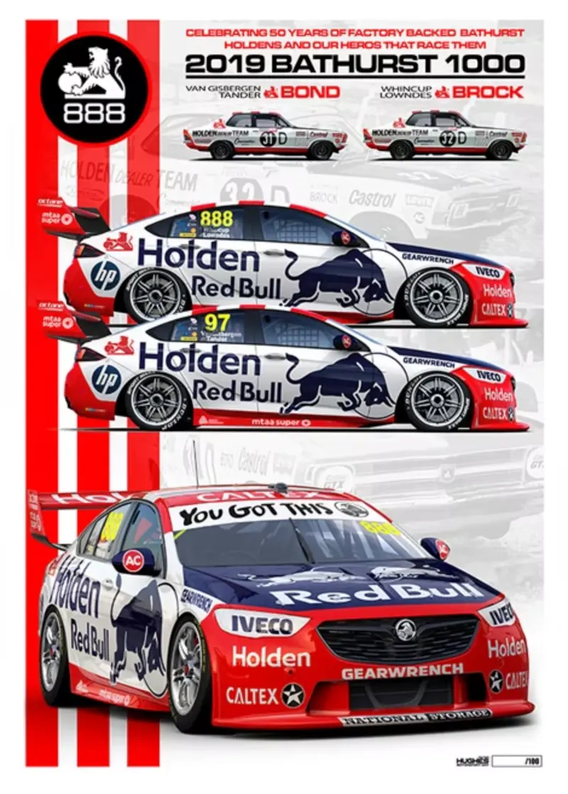 2019 Bathurst 1000 - Retro Holden Dealer Team Livery Print -- Peter Hughes 1
