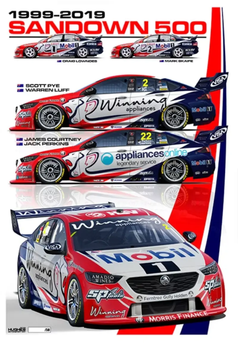 2019 Sandown 500 - Retro Holden Racing Team Livery Print -- Peter Hughes 1