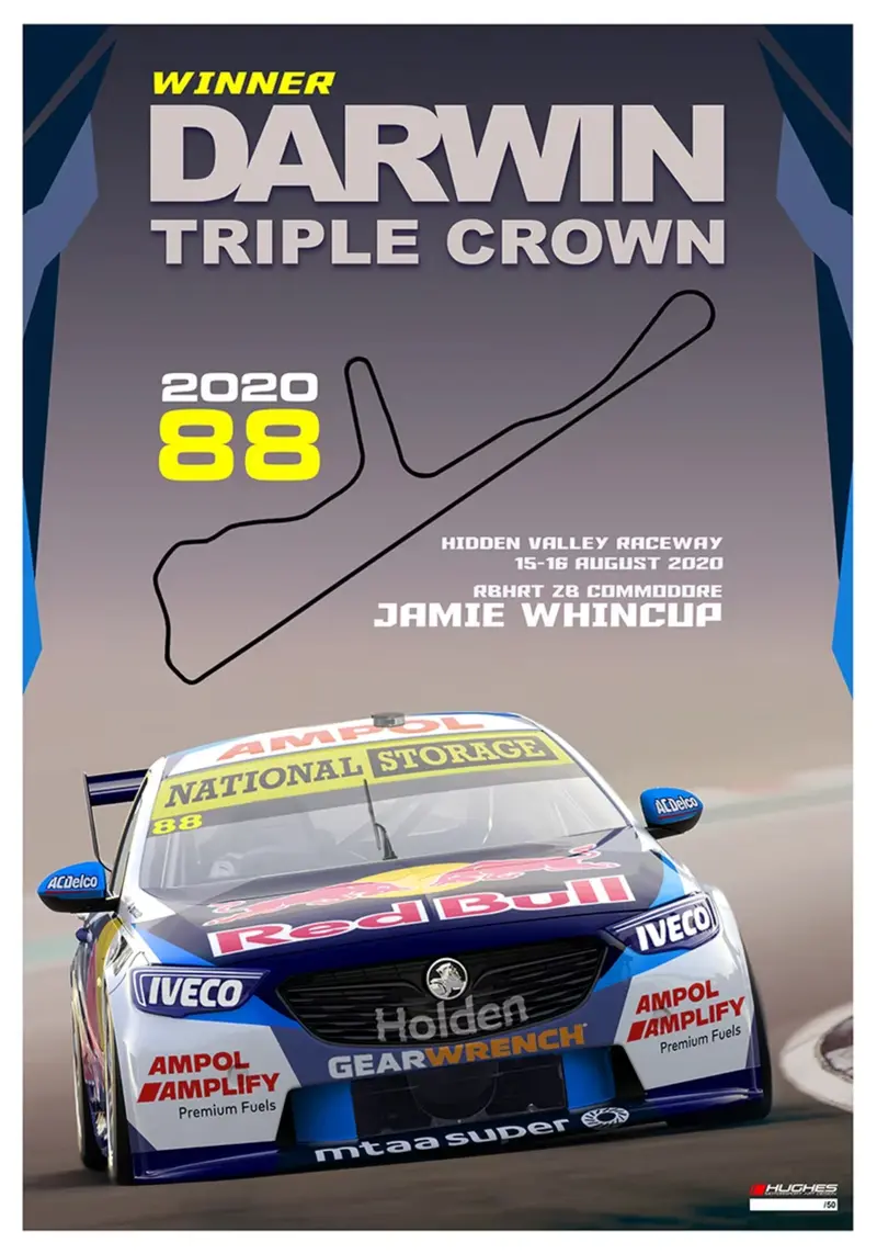 2020 Jamie Whincup - Darwin Triple Crown Winner Print -- Peter Hughes 1