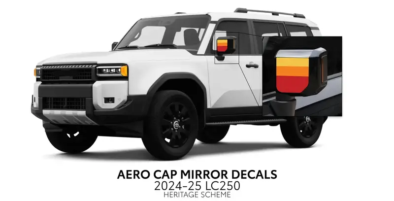 2024+  Aero Cap Mirror Decals For Land Cruiser 250 1