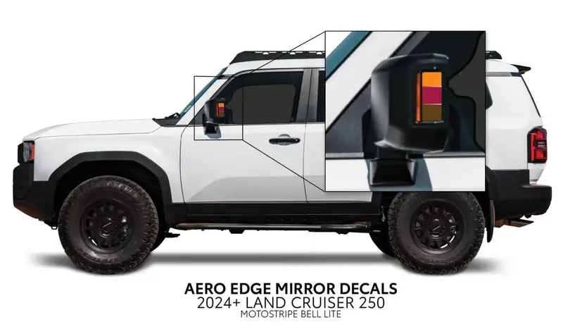 2024+ Aero Edge Mirror Decals For Land Cruiser 250 13