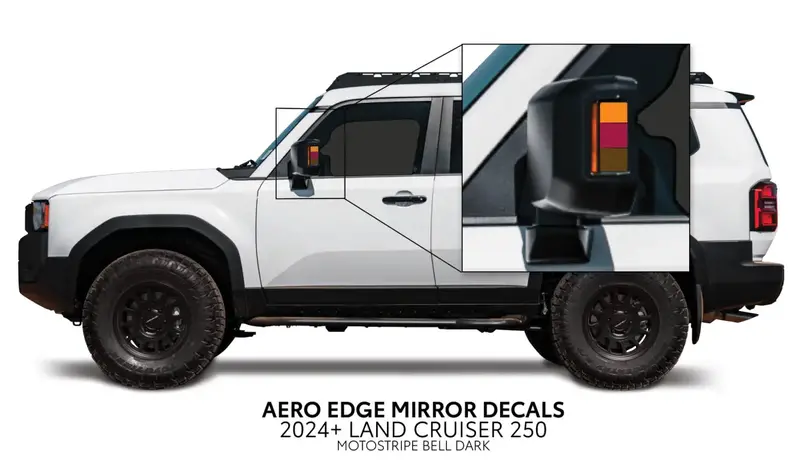 2024+ Aero Edge Mirror Decals For Land Cruiser 250 15